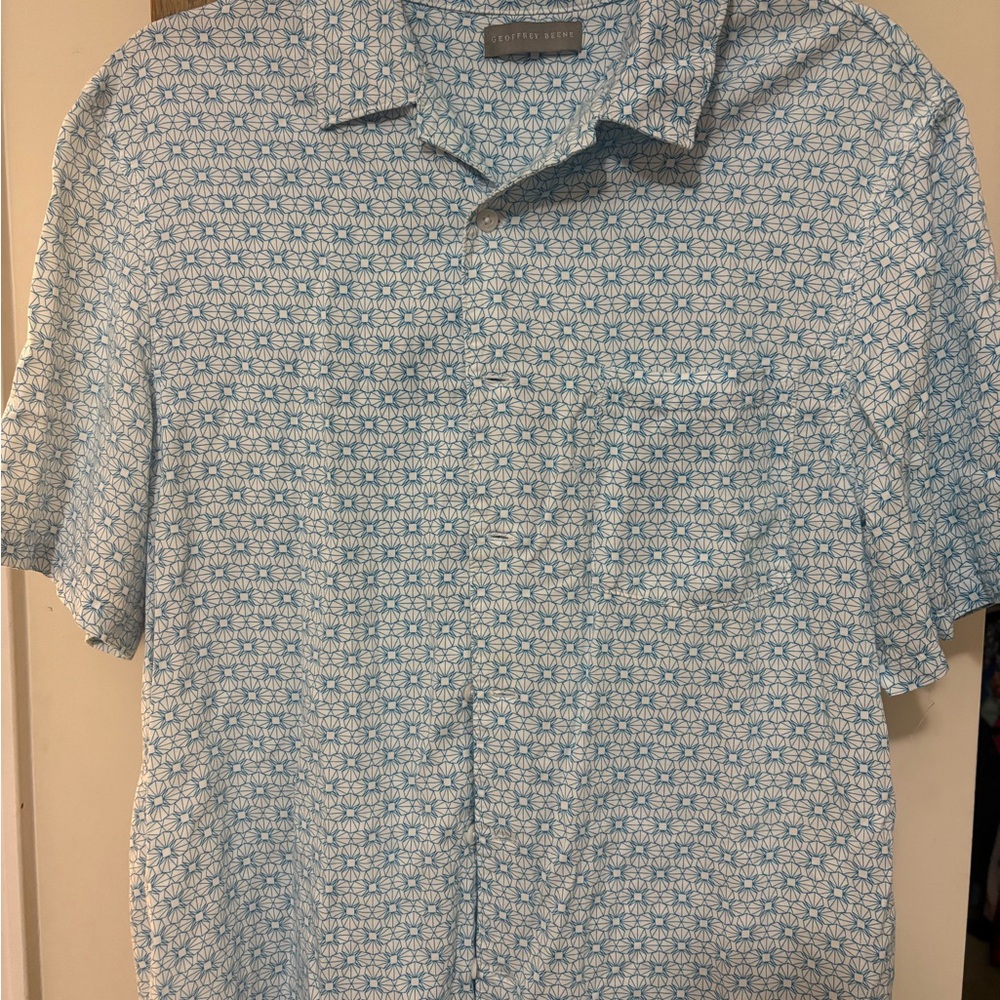 Geoffrey Beene Light Blue Geometric Men's Shirt